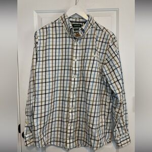Orvis Men's Checkered Shirt - Blue, Brown, and White